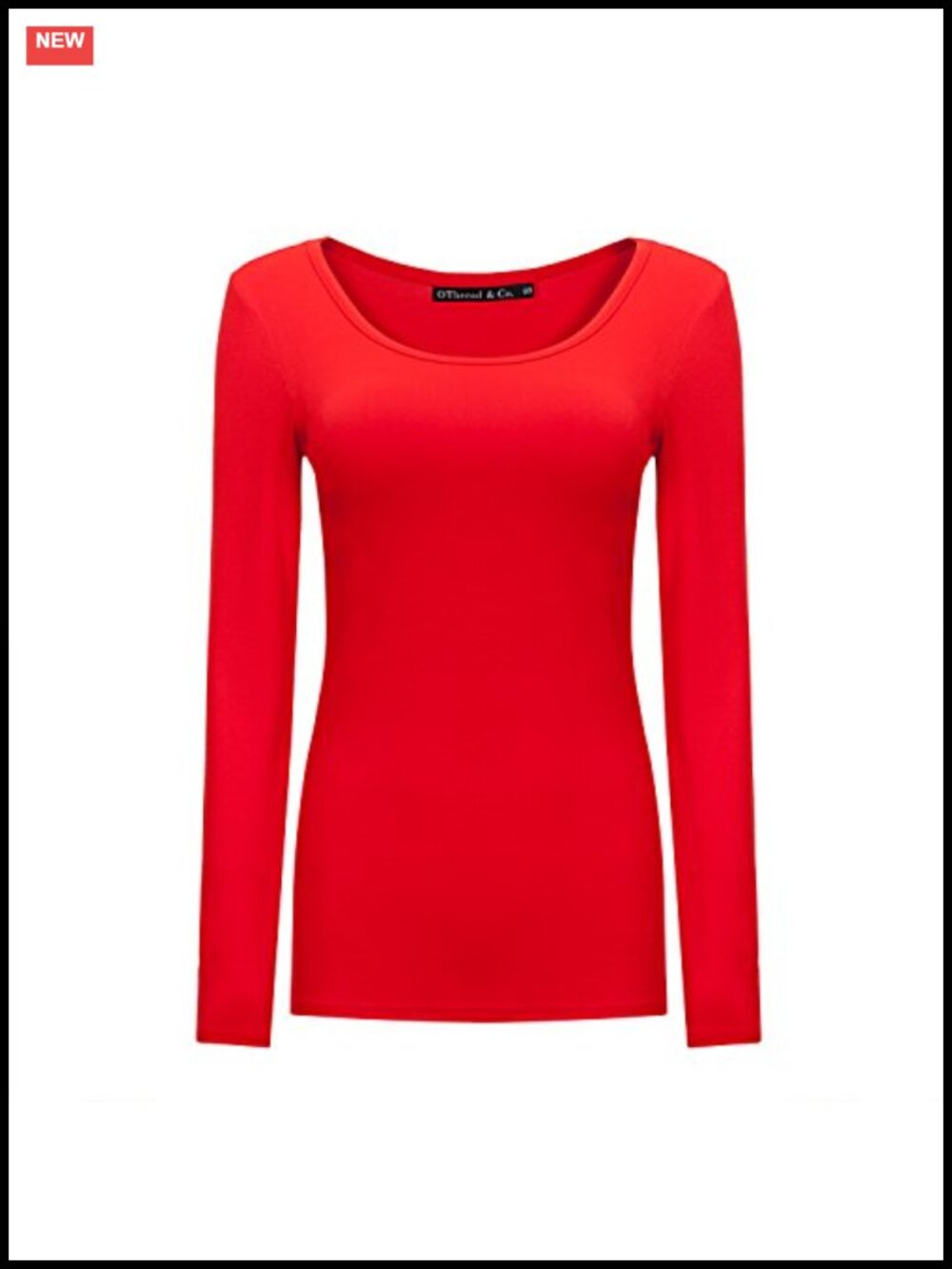 Long Sleeve Scoop Neck Modal Stretch T-Shirt Basic Layer Tee